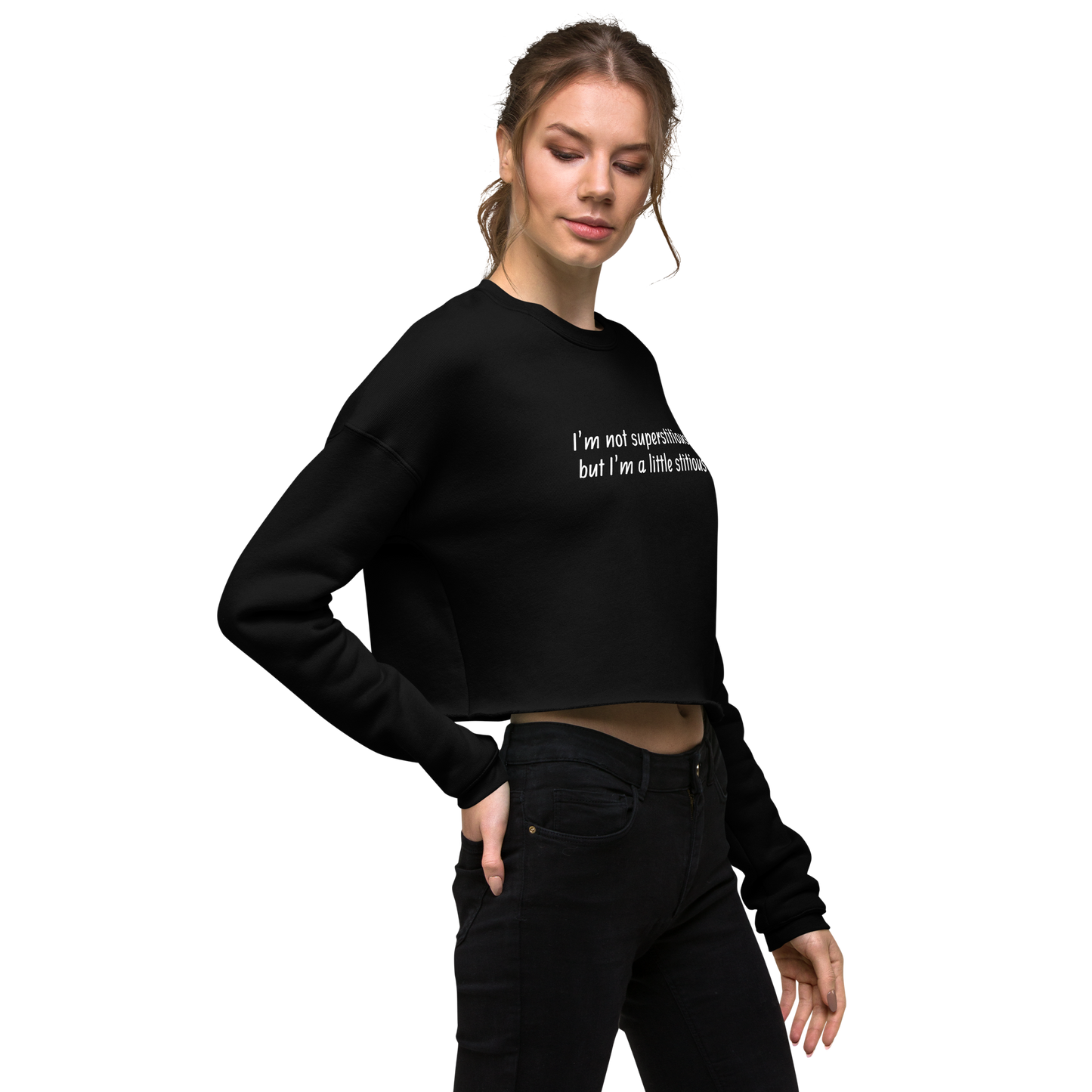 Little Stitious Crop Sweatshirt