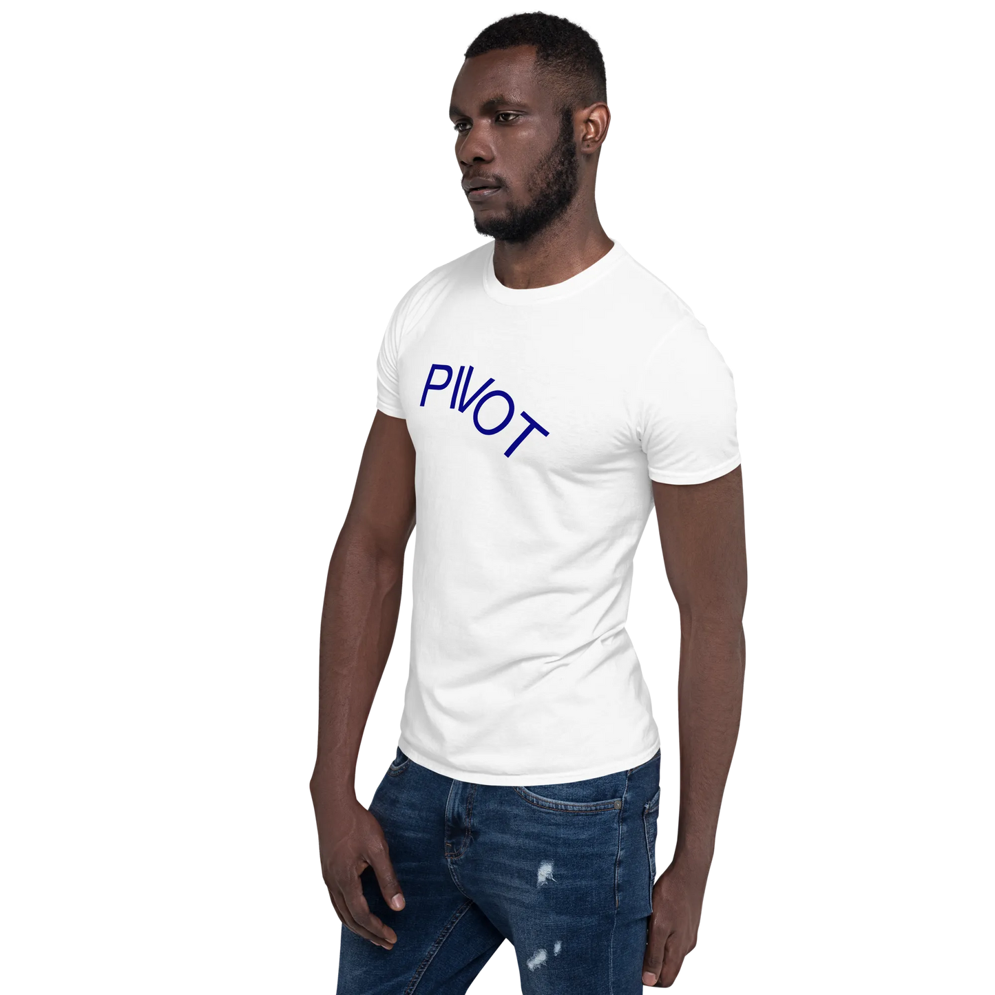 Pivot Tee in White on man left