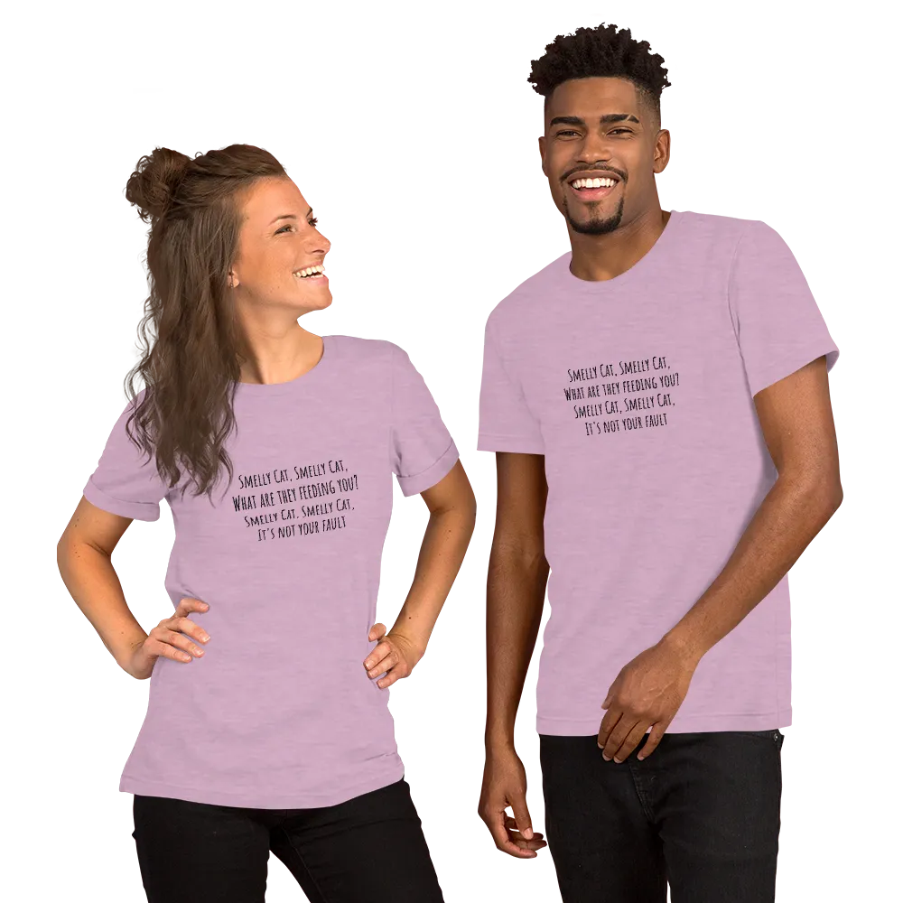 Smelly Cat Tee in Heather Prism Lilac on couple