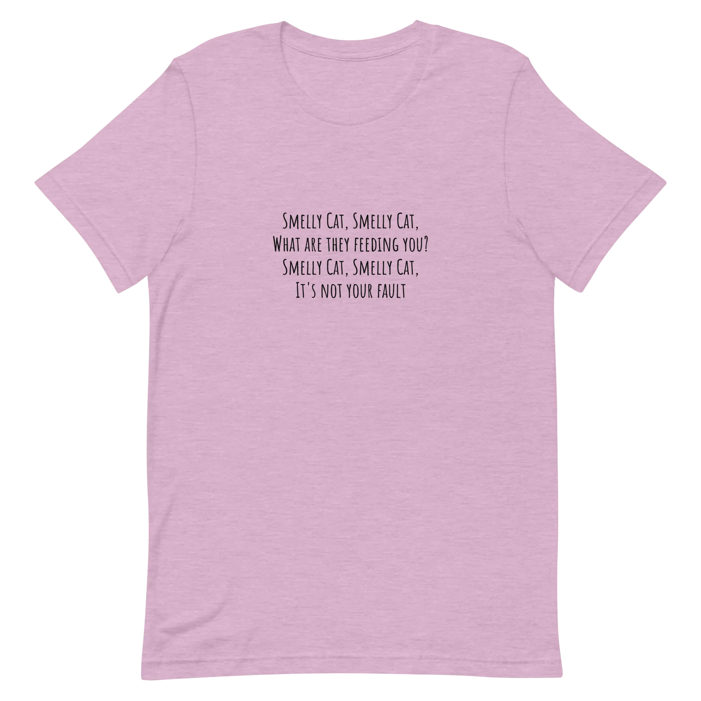 Smelly Cat Tee in Heather Prism Lilac flatlay