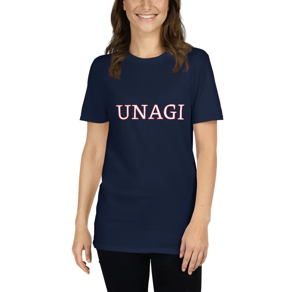Unagi Tee in Navy on woman