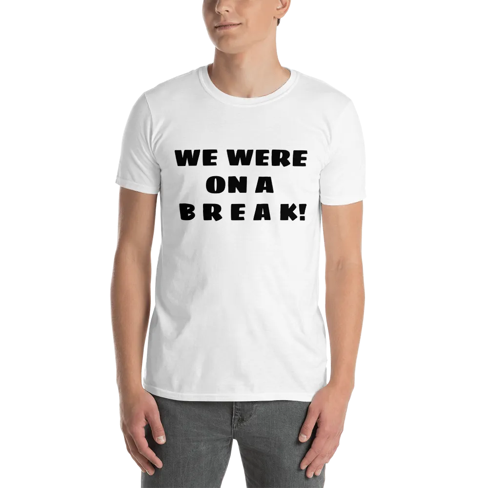 We Were on a Break Tee in White on man