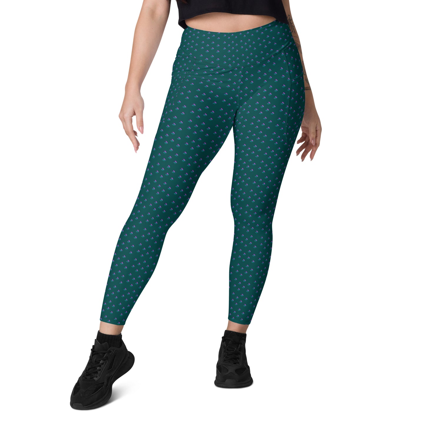 3x3 Cube Print Leggings with pockets