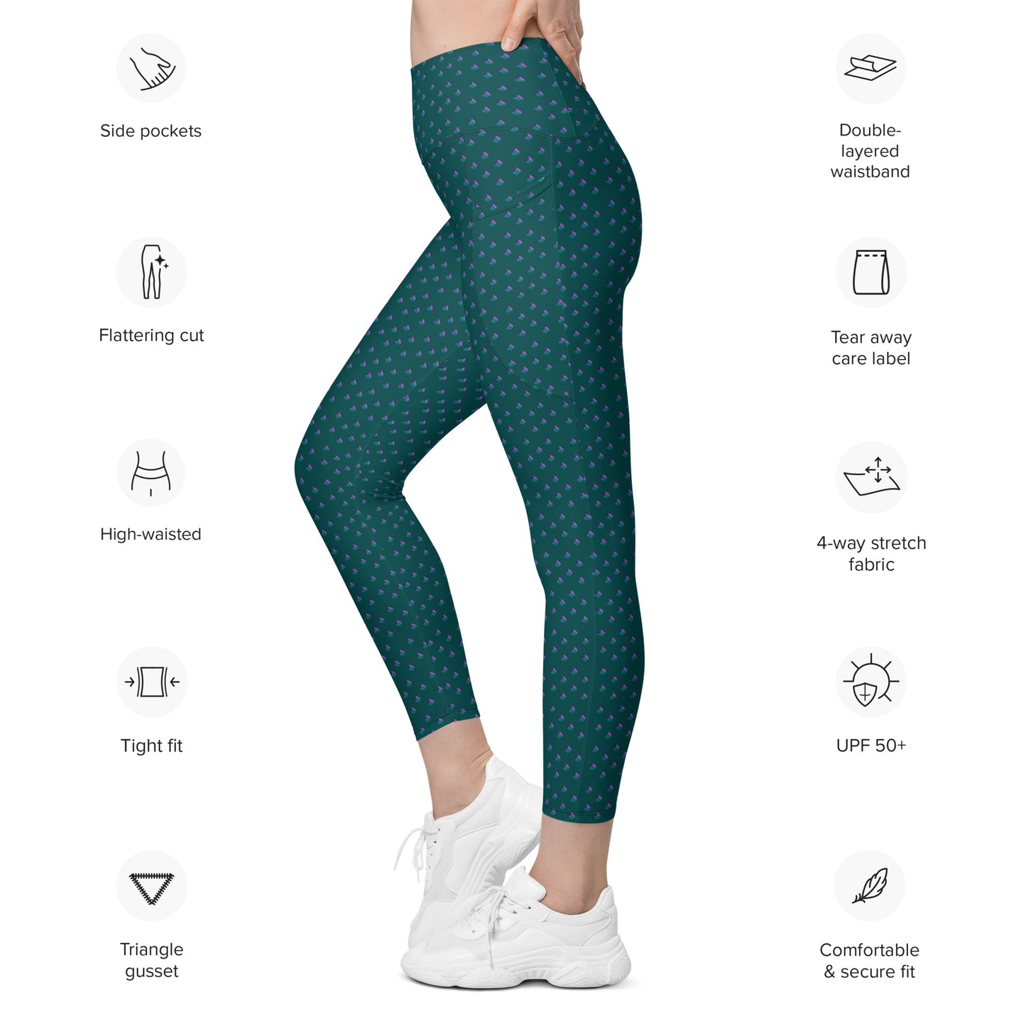 3x3 Cube Print Leggings with pockets