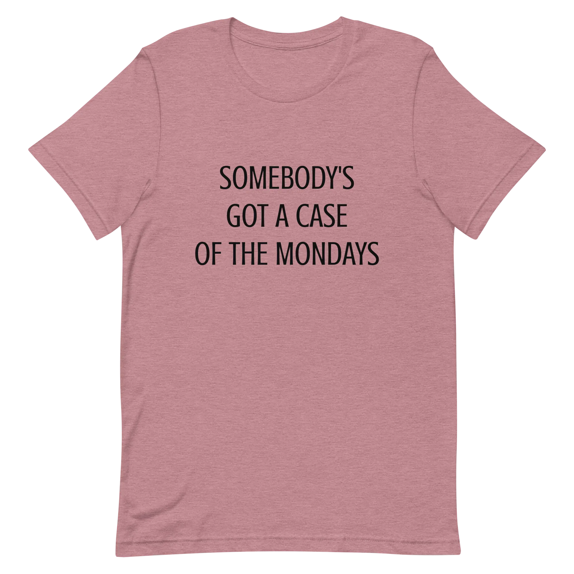 Somebody's Got a Case of the Mondays Tee in Heather Orchid flatlay