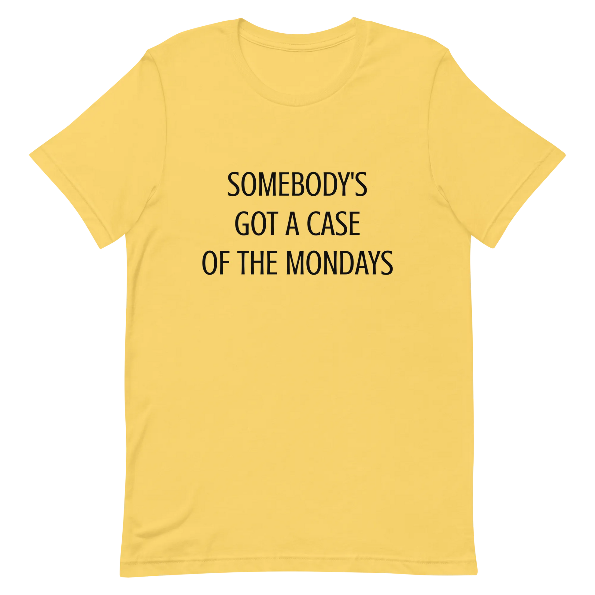Somebody's Got a Case of the Mondays Tee in Yellow flatlay