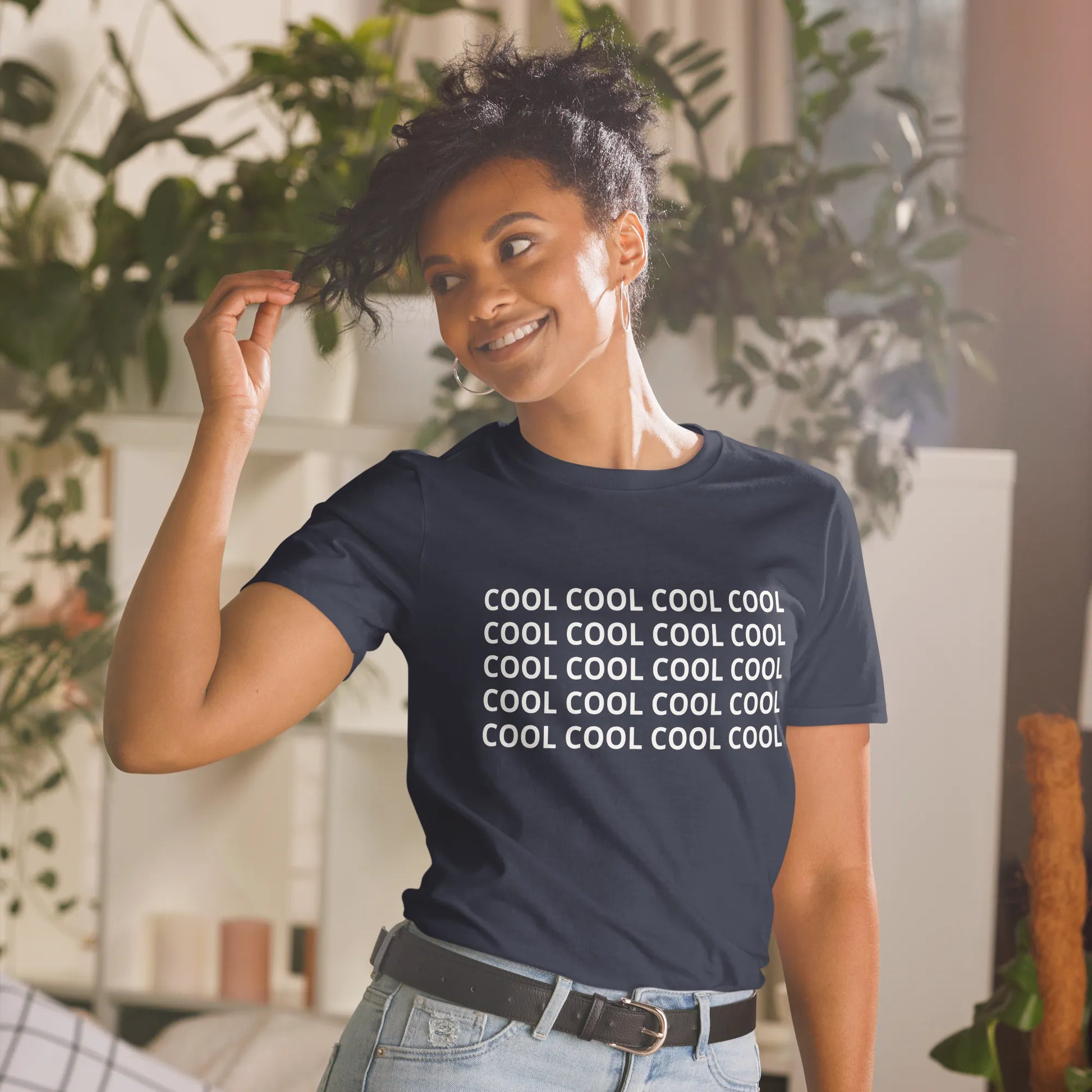 Cool Cool Cool Cool Tee in Navy on woman