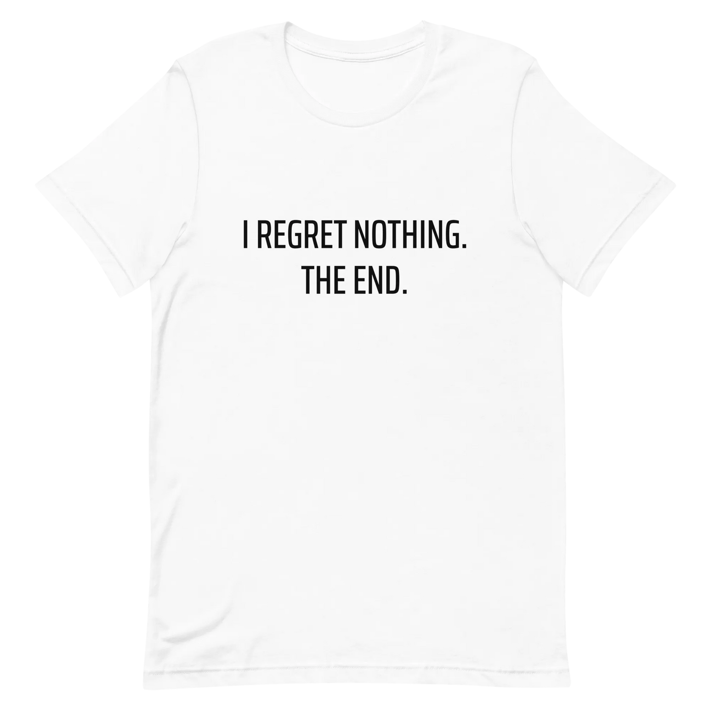 I Regret Nothing Tee in White flatlay