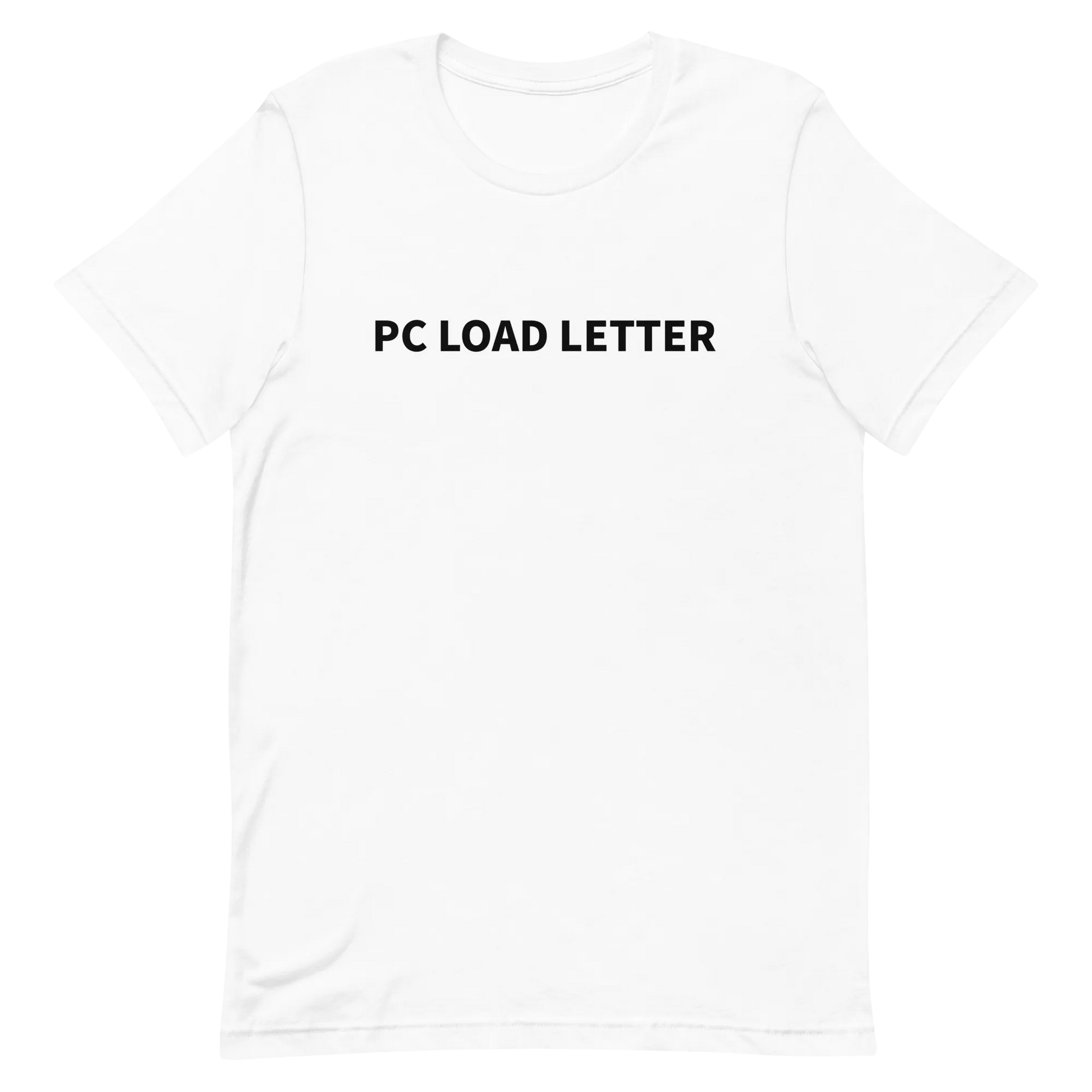 PC Load Letter Tee in White flatlay