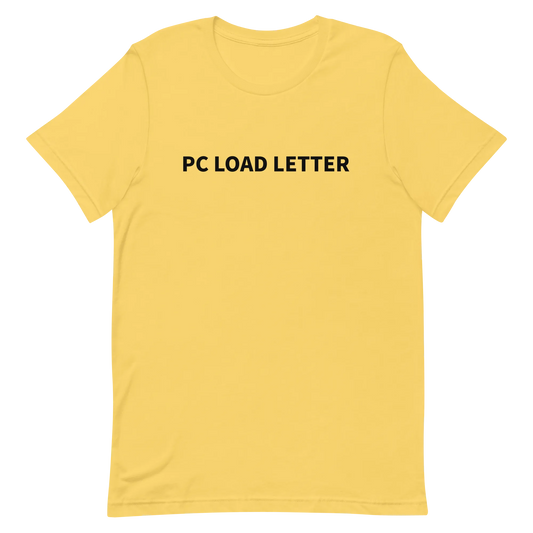 PC Load Letter Tee in Yellow flatlay