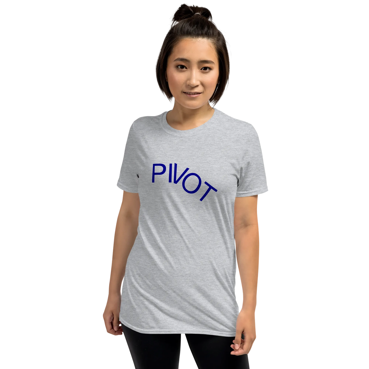 Pivot Tee in Sport Grey on woman front