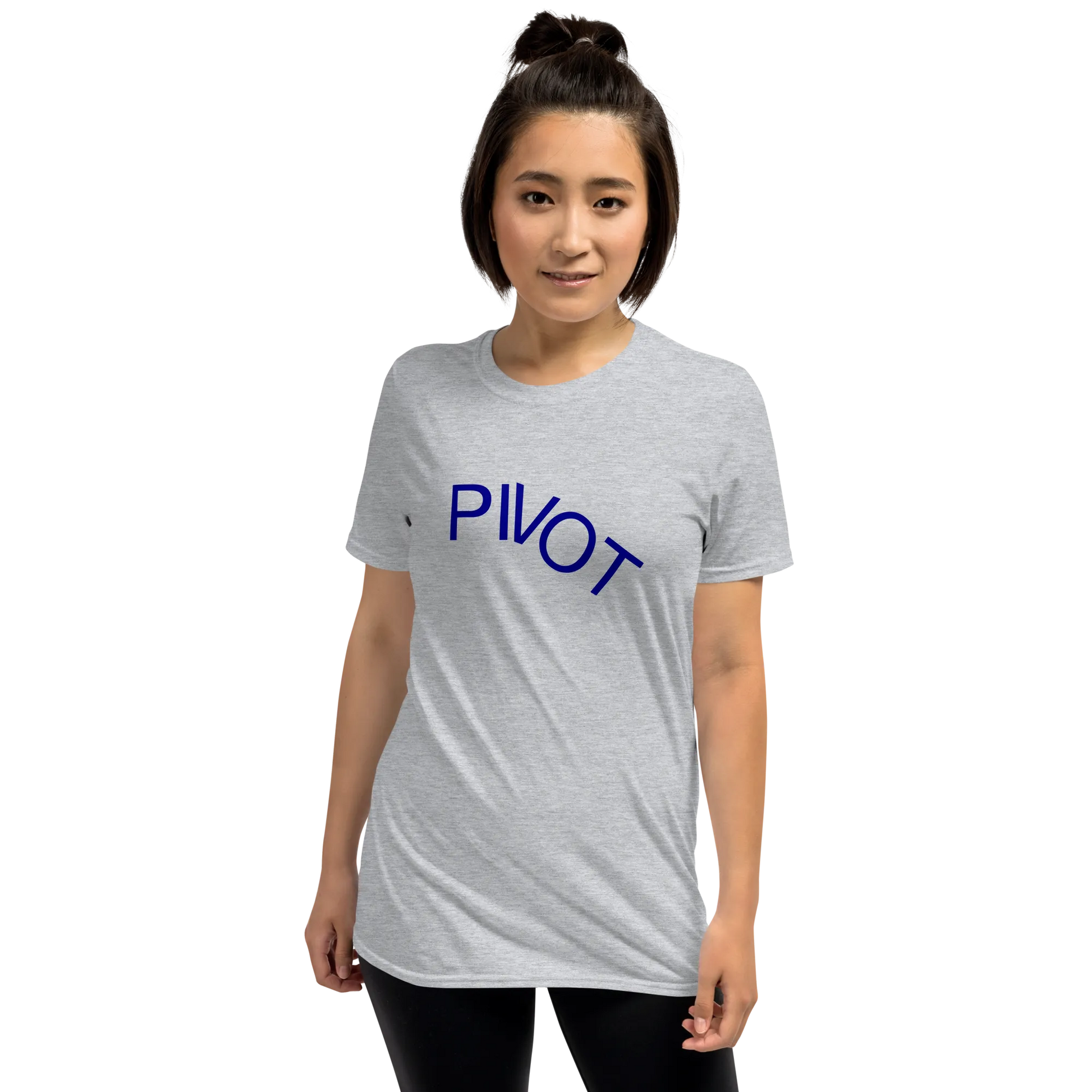 Pivot Tee in Sport Grey on woman front