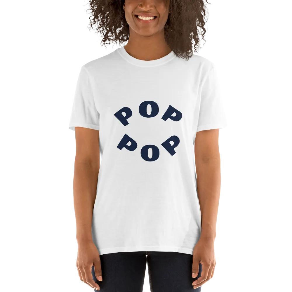 Pop Pop Tee in White on woman