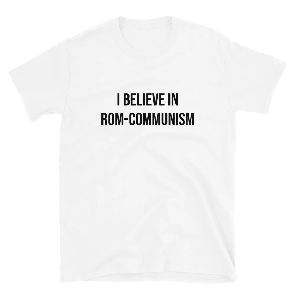 Rom-Communism (Front Only) Tee in White flatlay