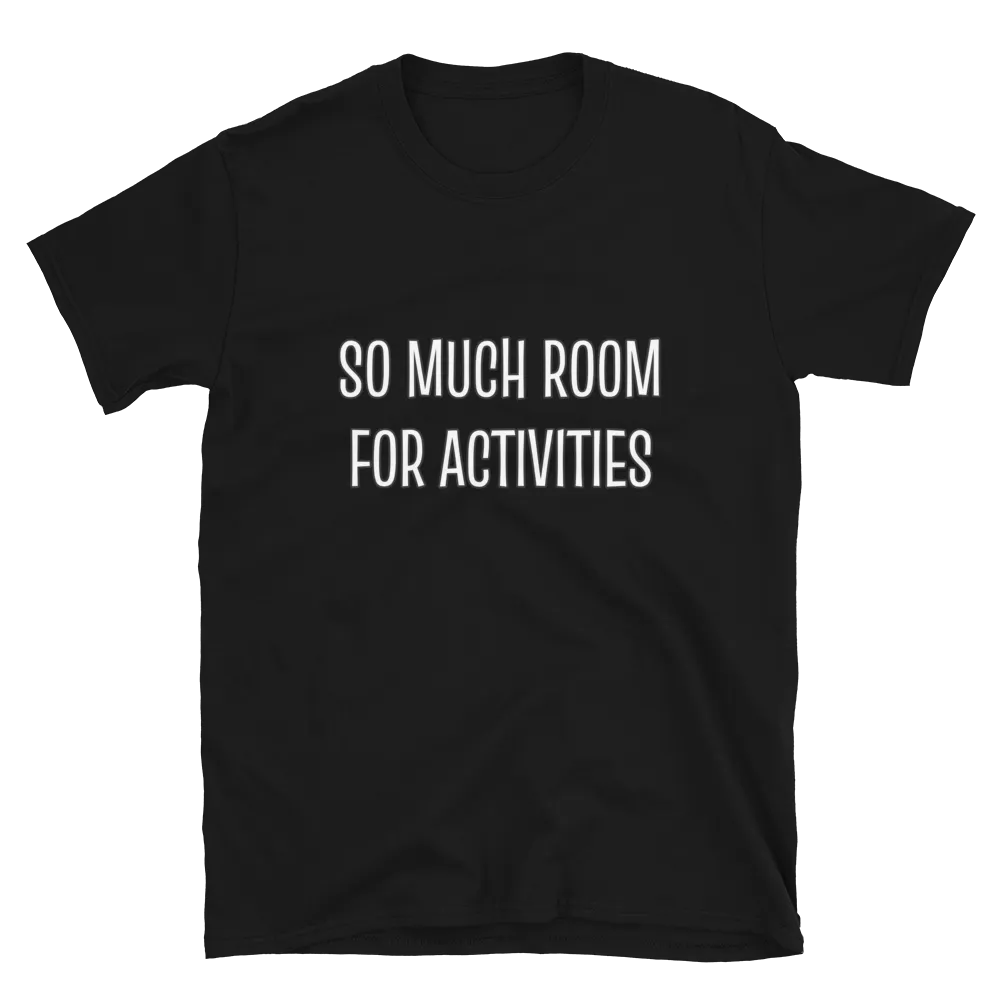 So Much Room For Activities Tee in Black flatlay