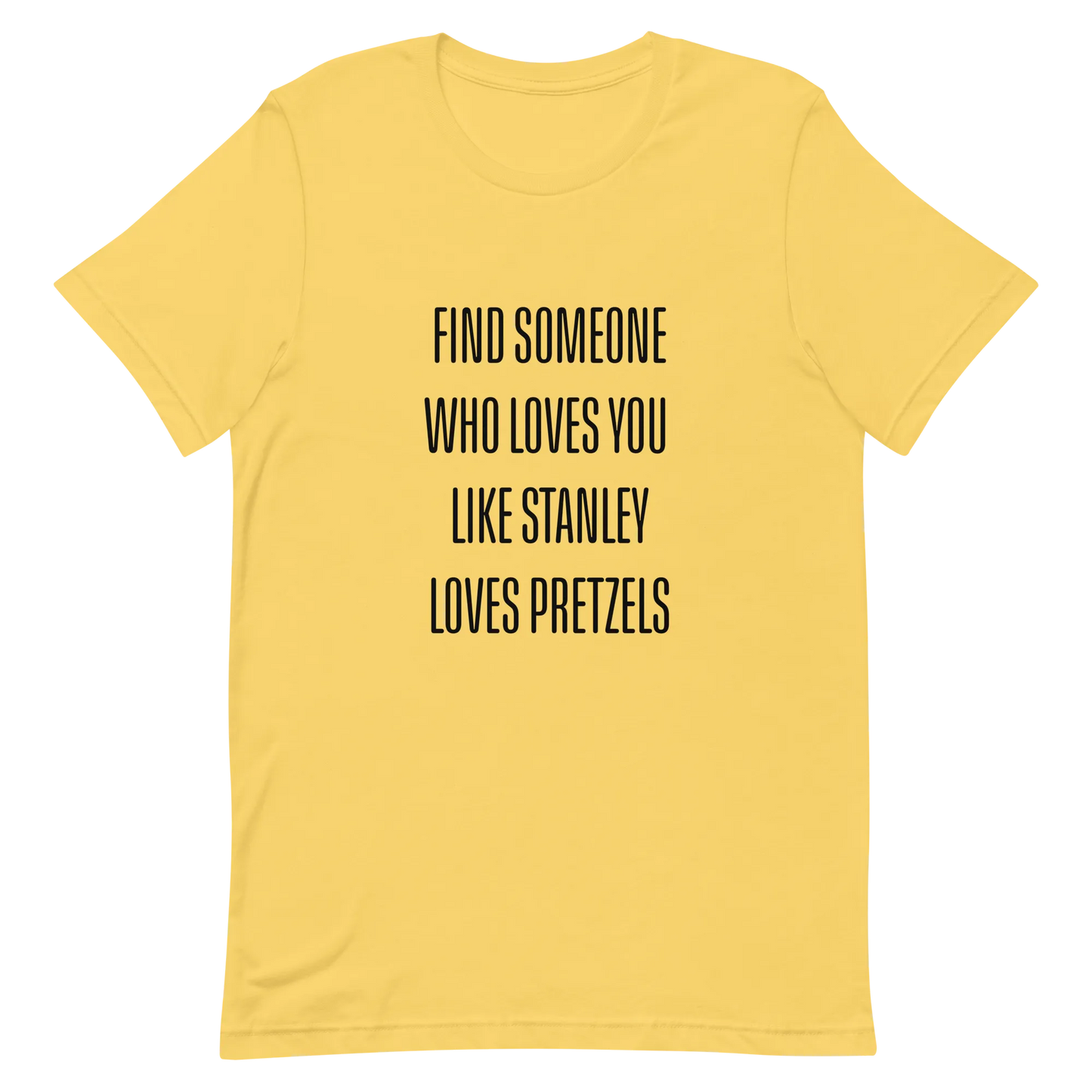 Stanley Loves Pretzels Tee in Yellow flatlay