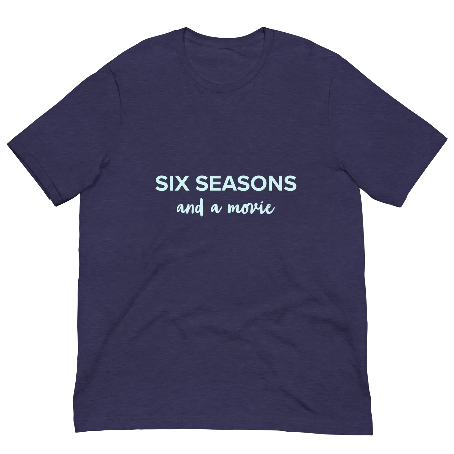 Six Seasons and a Movie Tee in Heather Midnight Navy plus-size flatlay