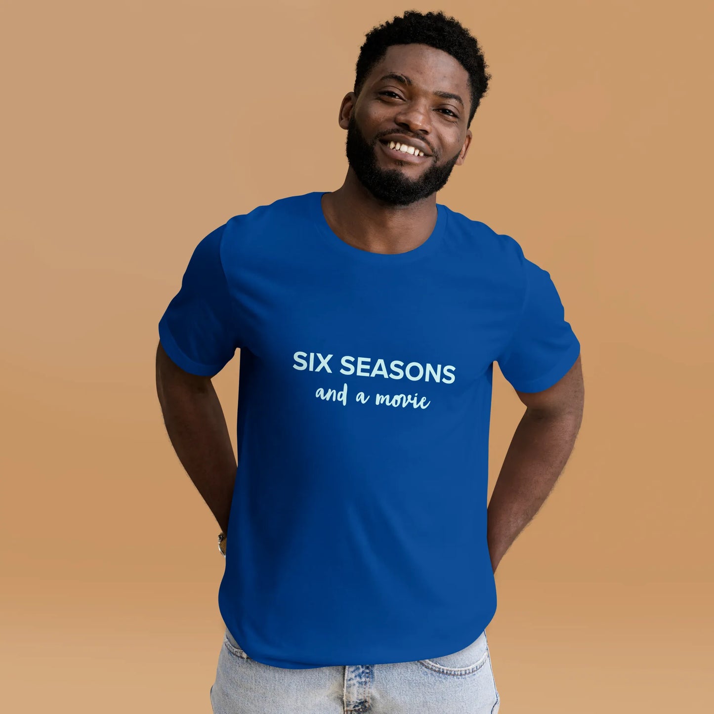 Six Seasons and a Movie Tee in True Royal on man