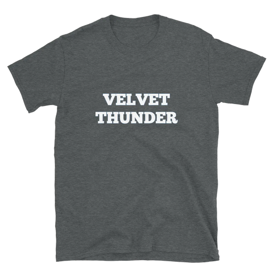 Velvet Thunder Tee in Dark Heather Grey flatlay
